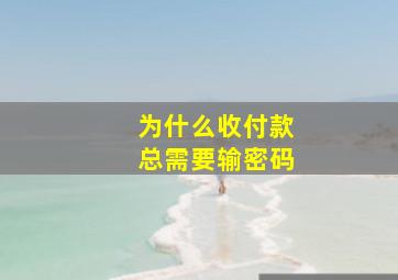 为什么收付款总需要输密码