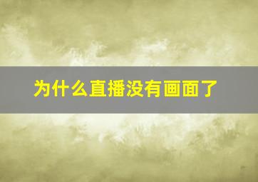 为什么直播没有画面了