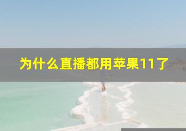 为什么直播都用苹果11了