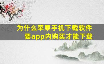 为什么苹果手机下载软件要app内购买才能下载