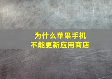 为什么苹果手机不能更新应用商店