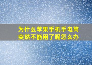 为什么苹果手机手电筒突然不能用了呢怎么办