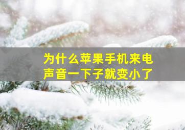 为什么苹果手机来电声音一下子就变小了