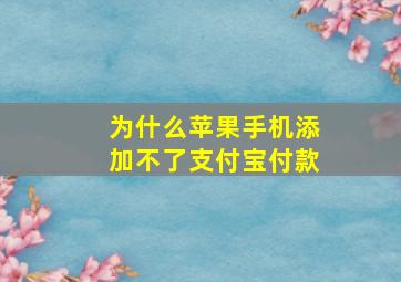 为什么苹果手机添加不了支付宝付款