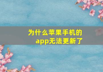 为什么苹果手机的app无法更新了