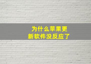 为什么苹果更新软件没反应了