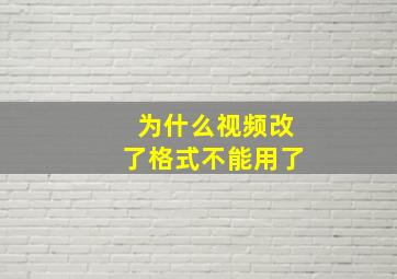 为什么视频改了格式不能用了