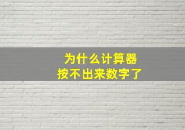 为什么计算器按不出来数字了