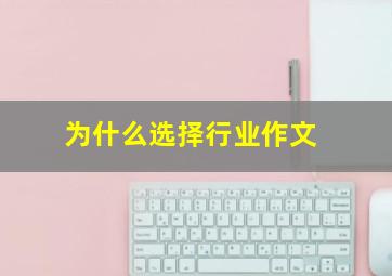 为什么选择行业作文