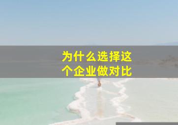 为什么选择这个企业做对比