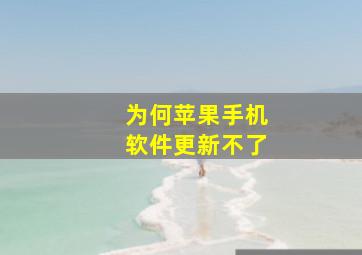 为何苹果手机软件更新不了