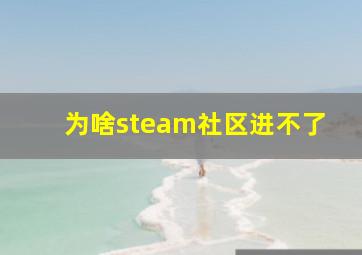 为啥steam社区进不了