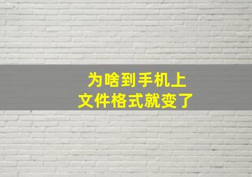 为啥到手机上文件格式就变了