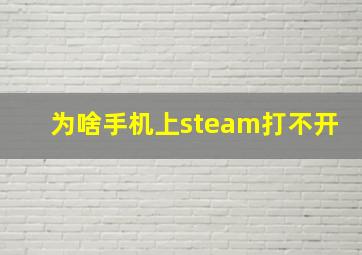 为啥手机上steam打不开