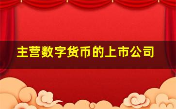 主营数字货币的上市公司