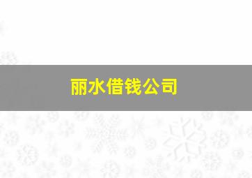 丽水借钱公司