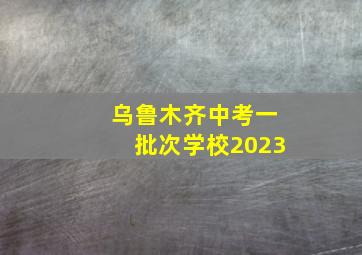 乌鲁木齐中考一批次学校2023