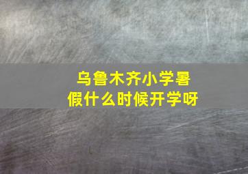 乌鲁木齐小学暑假什么时候开学呀