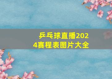 乒乓球直播2024赛程表图片大全