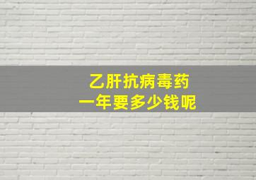 乙肝抗病毒药一年要多少钱呢