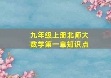 九年级上册北师大数学第一章知识点