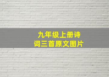 九年级上册诗词三首原文图片