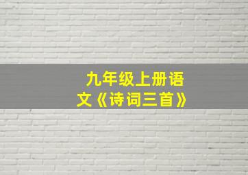 九年级上册语文《诗词三首》