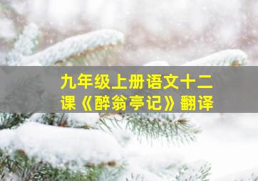 九年级上册语文十二课《醉翁亭记》翻译