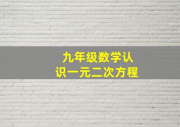 九年级数学认识一元二次方程