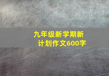 九年级新学期新计划作文600字