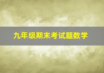 九年级期末考试题数学