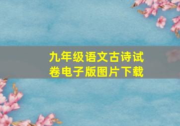 九年级语文古诗试卷电子版图片下载