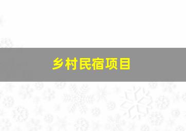 乡村民宿项目