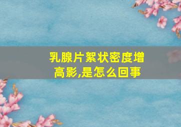 乳腺片絮状密度增高影,是怎么回事