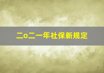 二o二一年社保新规定