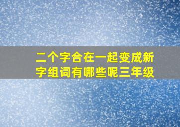 二个字合在一起变成新字组词有哪些呢三年级