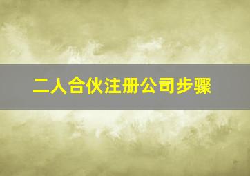 二人合伙注册公司步骤