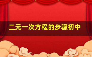 二元一次方程的步骤初中