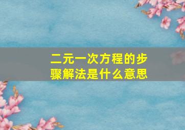 二元一次方程的步骤解法是什么意思