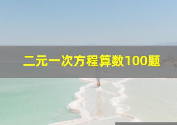 二元一次方程算数100题