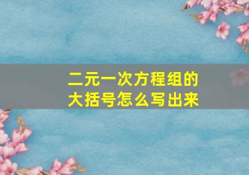 二元一次方程组的大括号怎么写出来