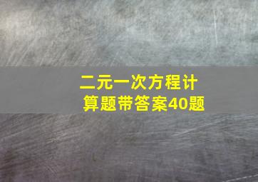 二元一次方程计算题带答案40题