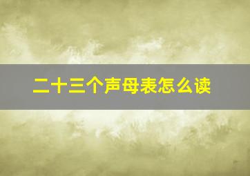 二十三个声母表怎么读