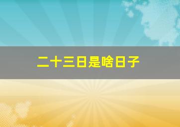 二十三日是啥日子