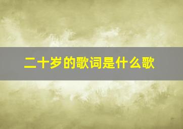 二十岁的歌词是什么歌