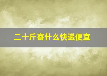 二十斤寄什么快递便宜