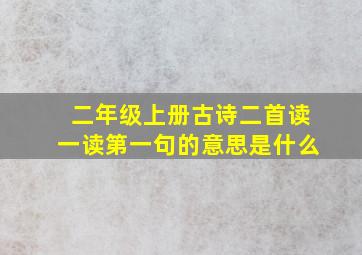 二年级上册古诗二首读一读第一句的意思是什么