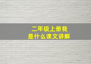 二年级上册我是什么课文讲解