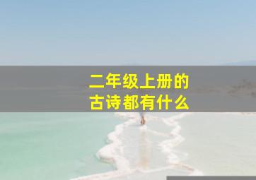 二年级上册的古诗都有什么