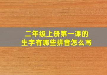 二年级上册第一课的生字有哪些拼音怎么写